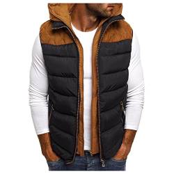 Outdoor Weste Herren: mit Stehkragen Steppweste Fleeceweste Reißverschluss Leichte Herrenwesten Outdoor Ärmellose Übergangsjacke Elegant Gesteppt Weste Softshell Übergang Ultraleicht Winterjacke von Fulidngzg