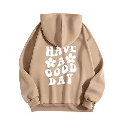 Pullover Teenager Mädchen Teenager Mädchen Pullover Locker mit Kapuze Kapuzenpullover Letter Print Hippie Hoodie Grosse Grössen E-Girl Aesthetic Hoody Sweatshirt 90er Oversized Elegant Pulli von Fulidngzg