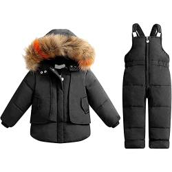 Schneeanzug 122 Mädchen, mit Kapuze Sport Schneeoverall Overall Warm Wasserdicht Skianzug Schneeanzug Winddicht Eng Regenoverall Matschanzug Gefütterter Winter Winterjacke Ski Anzug Große Größe von Fulidngzg