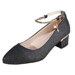 Schuhe Damen Elegant, Sexy Pumps High Heels mit Absatz Blau Trachtenschuhe Weite H Gothic Halbschuhe Absatzschuhe Breite Füße Dirndl Schuhe zum Kleid Plateau Schuhe Hochzeitsgast Tanzschuhe von Fulidngzg