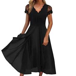 Strandkleid Damen Curvy Sexy Strand Elegant Freizeitkleid Blumenkleid Kleider Festlich A-Linie Aesthetic Sommerkleider Boho Kleid Große Größen Baumwolle Partykleid Lang Maxikleider von Fulidngzg