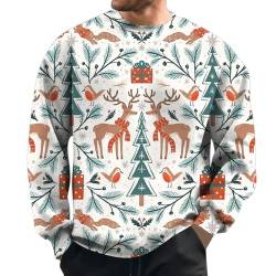 Ugly Christmas Sweater Herren 5XL Winter Strickpullover Weihnachtspulli Xmas Rentier Weihnachten Pullover Weihnachtspullover Hässlich Modern Funny Christmas Sweater Weihnachtssweater von Fulidngzg