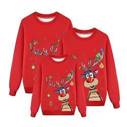 Weihnachtspullover Familie Set 3 Weihnachten Pullover Set Partnerlook Pärchen Gestrickte Pullover Strickpullover Winterpullover Weihnachtspulli Sweatshirt Weihnachts Pullis Damen Herren Kinder von Fulidngzg