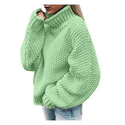 Weißer Rollkragenpullover Damen Alpaka Grobstrick Rollkragenpullover Pullover Cashmere Kuschel Strickpullover Pulli Langarm Strick Winterpullover Rolli Sexy Wollpulli Rollkragen von Fulidngzg