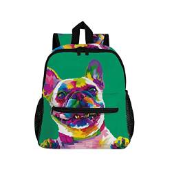 Fuliko Kawaii Rucksack Kinder mit Fach, 14 Zoll Niedlicher Hund Schulranzen Leicht Kindergartenrucksack Mädchen Jungen 3-8 Jahren, Lässig Kinderrucksack Schulrucksack Daypacks von Fuliko