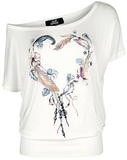 Full Volume by EMP Damen Weißes T-Shirt mit Rundhalsausschnitt und UV-Print weiß L von Full Volume by EMP