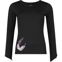 Full Volume by EMP - Gothic Langarmshirt - Longsleeve With Wing And Feather Print - S bis XXL - für Damen - Größe XXL - schwarz von Full Volume by EMP