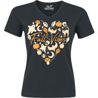 Full Volume by EMP T-Shirt - Halloween T-Shirt mit Fall Vibes Herzmotiv - S bis 3XL - für Damen - Größe S - schwarz von Full Volume by EMP