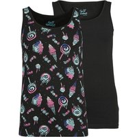 Full Volume by EMP Top - Double Pack Tops with Candy Print - S bis 5XL - für Damen - Größe S - multicolor von Full Volume by EMP