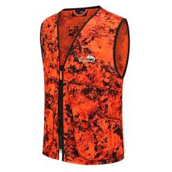 Full mundur Blaze Camo Orange Jagdweste Jagd Sicherheit leichte Weste mit mehreren Taschen für Erwachsene Unisex von Full mundur