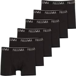 Fullluwaa Boxershorts Herren 6er Pack Retroshorts Trunks Men Unterwäsche Unterhosen Männer Baumwolle S,M,L,XL,2XL,3XL(M,Schwarz) von Fullluwaa