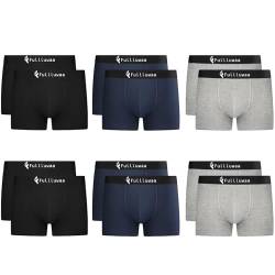 Fullluwaa Boxershorts Men Herren 10er/12er Pack Retroshorts Männer Trunks Baumwolle Unterwäsche Weiche und Ideale Passform(Ohne Kratzenden Zettel) von Fullluwaa