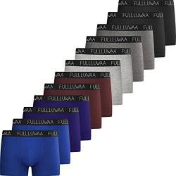 Fullluwaa Boxershorts Men Herren 12er Pack Retroshorts Männer Trunks Baumwolle Unterwäsche Weiche und Ideale Passform(Ohne Kratzenden Zettel),(Mehrfarbig, 3XL) von Fullluwaa