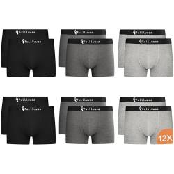 Fullluwaa Boxershorts Men Herren 12er Pack Retroshorts Männer Trunks Baumwolle Unterwäsche Weiche und Ideale Passform(Ohne Kratzenden Zettel) von Fullluwaa