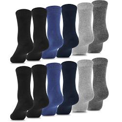 Fullluwaa Socken Herren Damen 10/12 Paar Business Schwarz Baumwolle Lange Komfortbund-S, Mehrfarbig *12 von Fullluwaa