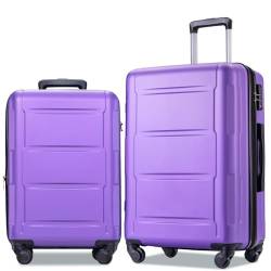 Fulvari 2-teiliges Gepäck-Set, Handgepäck-Koffer-Sets mit TSA-Schloss, erweiterbarer ABS-Leichter Koffer mit 360-Grad-Drehrollen, für Männer und Frauen, Reisen, Business, Lila 20+24, Einheitsgröße von Fulvari