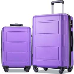 Fulvari 2-teiliges Gepäck-Set, Handgepäck-Koffer-Sets mit TSA-Schloss, erweiterbarer ABS-Leichter Koffer mit 360-Grad-Drehrollen, für Männer und Frauen, Reisen, Business, Lila 20+28, Einheitsgröße von Fulvari