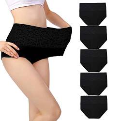 Fulyou Damen Unterhosen Baumwolle Slip Damen Pantys High Waist Taillenslip Mehrpack Wochenbett Unterwäsche Kaiserschnitt Unterhose von Fulyou