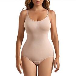 Fulyou Shapewear in Übergröße für Frauen – Postpartum Butt Lifter Nahtloser Body mit verstellbaren Trägern und Bauchkontrolle, FD026-Beige, 50 von Fulyou
