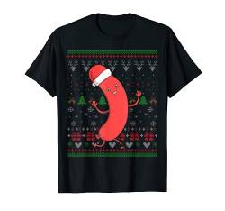 Hot Dog Weihnachtsmuster mit Weihnachtsmann-Motiv, X-Mas Wurst T-Shirt von Fun Christmas Holiday Outfits & Costumes