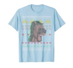 Pferd Hässliches Weihnachtsmuster X-Mas Urlaub niedlich T-Shirt von Fun Christmas Holiday Outfits & Costumes