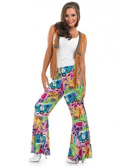 Fun Shack Hippie Kostüm Damen Hose, Schlaghose 70er Jahre Damen, 70er Jahre Schlaghose Damen, 70er Jahre Hose Damen, Hippie Kleidung Damen, 70er Jahre Bekleidung Damen, 70er Jahre Outfit Damen S von Fun Shack