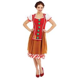 Fun Shack Lebkuchen Kostüm Erwachsene, Lebkuchen Kostüm Damen, Weihnachtskostüm Damen, Weihnachtskostüm Erwachsene, Weihnachtskleid Damen, Kleid Weihnachten Damen - M von Fun Shack