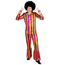 Fun Shack Regenbogen Anzug Herren, Karneval Herren Anzug, Anzug Karneval Herren, Anzug Herren Halloween, Regenbogen Kostüm Herren, 70er Jahre Disco Anzug Herren - L von Fun Shack