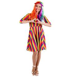 Fun Shack Regenbogenkleider Damen, Regenbogen Kleid Damen, Regenbogen Kostüm Damen, Kleid Regenbogen Damen, Kostüm Regenbogen Damen - S von Fun Shack