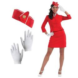 Fun Shack Stewardess Kostüm Damen, Kostüm Stewardess Damen, Kostüm Damen Stewardess, Kostüm Flugbegleiterin, Faschingskostüme Damen Stewardess, Stewardess Uniform, Sexy Kostüme Frauen L von Fun Shack