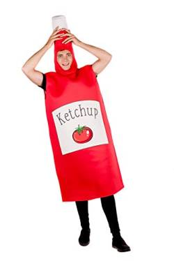Fun Shack Ketchup Kostüm Erwachsene, Ketchup Kostüm Damen Und Herren, Ketchup Flasche Kostüm, Kostüm Ketchup von Fun Shack