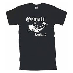 Gewalt ist eine Lösung Männer T-Shirt mit coolem Motiv, Funshirt witziges Geschenk, Baumwolle auch in Übergrößen (BL093) XL von Fun T-Shirt