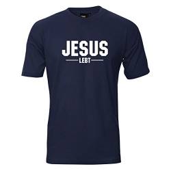 Jesus lebt, edel bedrucktes T-Shirt mit religiösem christlichen Motiv oder Spruch tolles Geschenk,auch große Größen Übergrößen Funshirt (FSJ004) XL von Fun T-Shirt