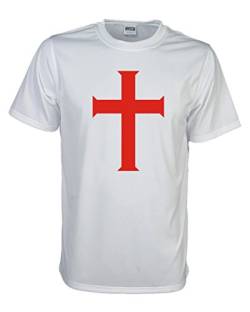 Kreuz der Tempelritter, edel bedrucktes T-Shirt mit religiösem christlichen Motiv oder Spruch tolles Geschenk große Größen Funshirt (FSJ016) 3XL von Fun T-Shirt