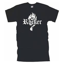 Rocker Drachentribal bedrucktes T-Shirt mit coolem Motiv Biker Motorrad Fahrer Herren Funshirt witziges Geschenk auch Übergrößen (BL042) 7XL von Fun T-Shirt