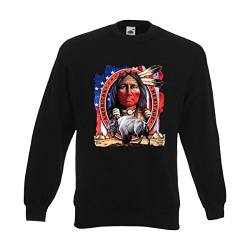 Sweatshirt American Heritage, Indianer Zelte Sternenbanner Bison, bedruckter American Style Sweat Pullover, auch große Größen (AIM00124) S von Fun T-Shirt