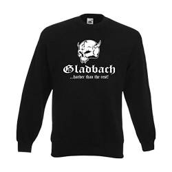 Sweatshirt Gladbach Harder Than The Rest, Städte Fan Pullover Herren Sweat Pulli mit Brust Druck, Totenkopf Funshirt große Größen (SFU14-29c) XXL von Fun T-Shirt