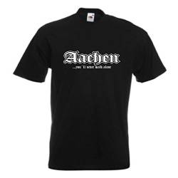 T-Shirt Aachen Never Walk Alone schwarzes Herren Städte Fan Shirt Bedruckt Spruch auch Übergrößen S - 12XL (SFU01-23a) 6XL von Fun T-Shirt