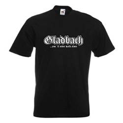 T-Shirt Gladbach Never Walk Alone schwarzes Herren Städte Fan Shirt Bedruckt Spruch auch Übergrößen S - 12XL (SFU01-29a) M von Fun T-Shirt