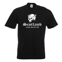 T-Shirt Schottland Scotland Harder Than The Rest, schwarzes Baumwoll Ländershirt mit Totenkopf & Schriftzug, große Größen (WMS05-54a) 3XL von Fun T-Shirt