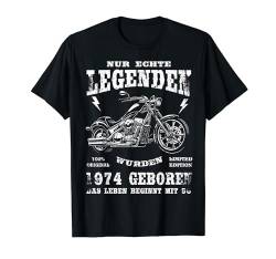 50 Geburtstag Mann Biker Geschenk Motorrad Chopper 1974 T-Shirt von FunShirtDealer Geschenke für Motorradfahrer