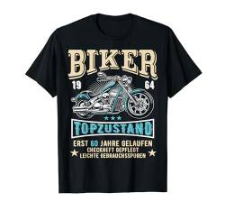 60 Geburtstag Mann 1964 Biker Geschenk Motorrad Chopper T-Shirt von FunShirtDealer Geschenke für Motorradfahrer