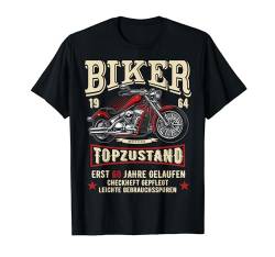 60 Geburtstag Mann Geschenk Biker Motorrad Chopper 1964 T-Shirt von FunShirtDealer Geschenke für Motorradfahrer