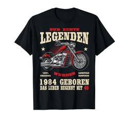 40 Geburtstag Mann Biker Geschenk Motorrad Chopper 1984 T-Shirt von FunShirtDealer für Biker