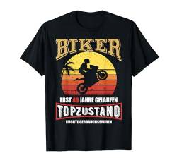 40. Geburtstag Mann Biker Geschenk Vintage Retro Motorrad T-Shirt von FunShirtDealer für Biker