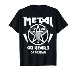 40. Geburtstag Mann Frau Heavy Metal Rock Musik Pentagram T-Shirt von FunShirtDealer