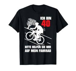 40. Geburtstag Mann Geschenk lustig Biker Fahrrad T-Shirt von FunShirtDealer