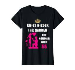 55 Geburtstag Frau Geschenk lustig kniet nieder 55 Jahre T-Shirt von FunShirtDealer