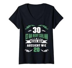 Damen 30 Geburtstag Frau Geschenk lustig 30 Jahre T-Shirt mit V-Ausschnitt von FunShirtDealer