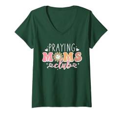 Damen Christlicher Mama Spruch | Betende Mami Club | Muttertag T-Shirt mit V-Ausschnitt von FunShirtDealer